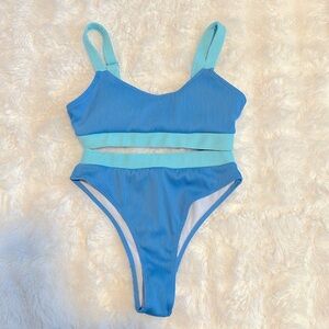 Cute blue swim wear thick and comfortable. Swim carefree!